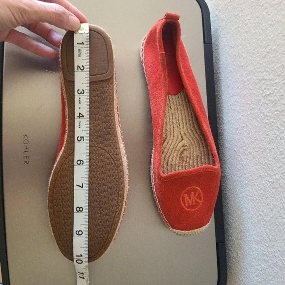 Michael Kors espadrilles suede red orange size 8